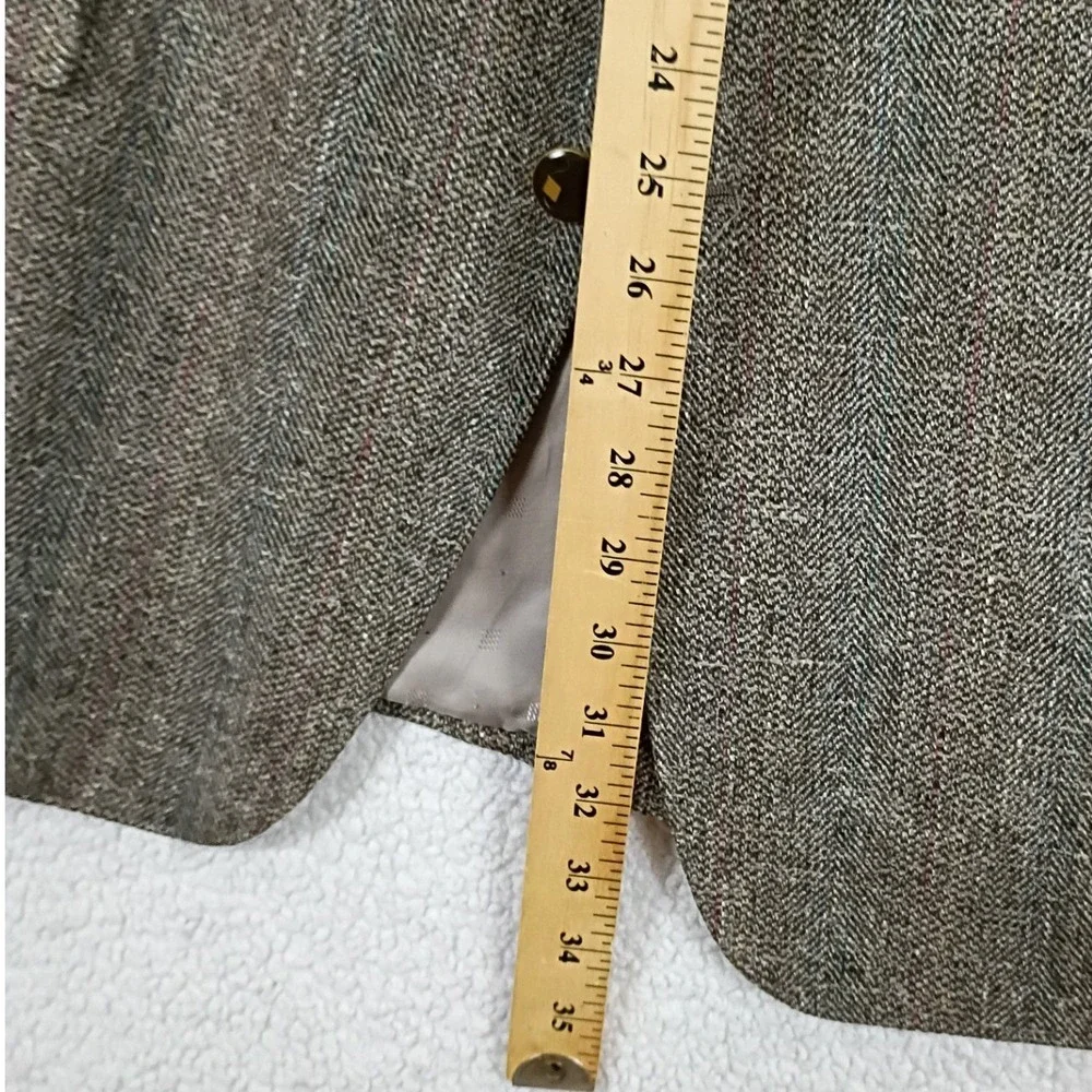 Marcial Mancillas Western Tweed Blazer Mens 48L Gray Wool Silk Herringbone Dance